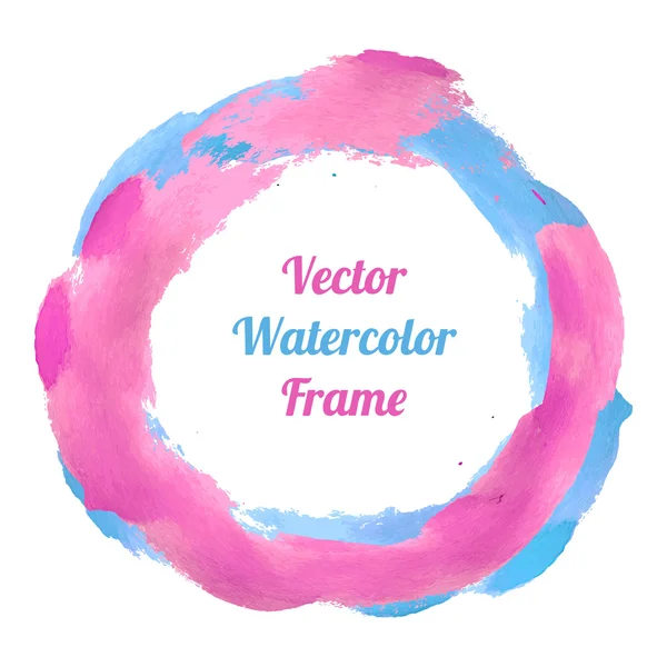 Moldura de aquarela azul rosa — Vetor de Stock