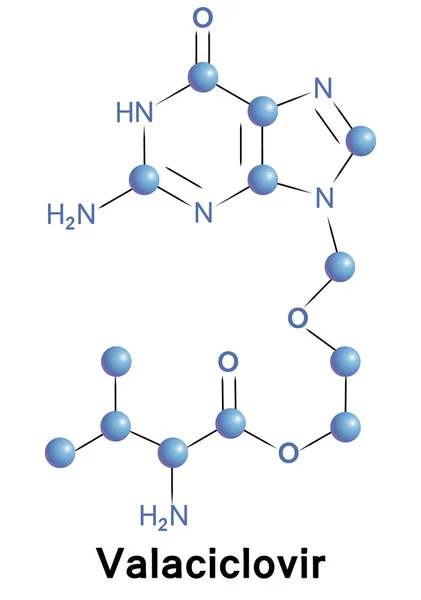 Tratamento antiviral com valaciclovir — Vetor de Stock