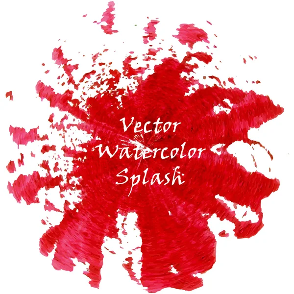 Aquarell roter Farbspritzer — Stockvektor