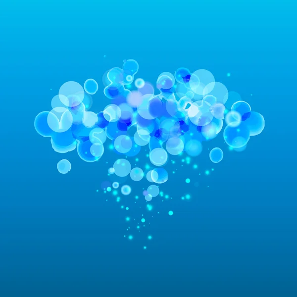 Burbuja azul de nubes bokeh — Vector de stock