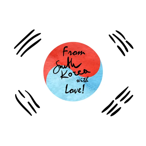 Corea del Sur Bandera Bosquejo — Archivo Imágenes Vectoriales