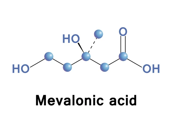 Struttura molecolare dell'acido mevalonico — Vettoriale Stock