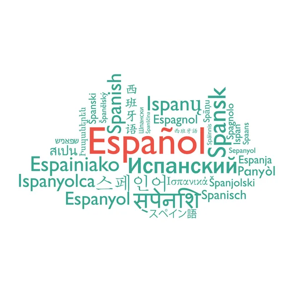Język hiszpański wyraz kolaż. — Wektor stockowy