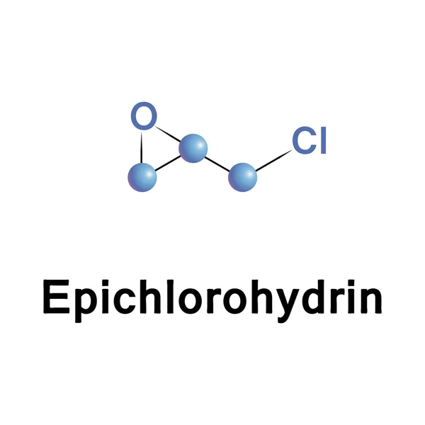 Estrutura molecular da epicloridrina — Vetor de Stock