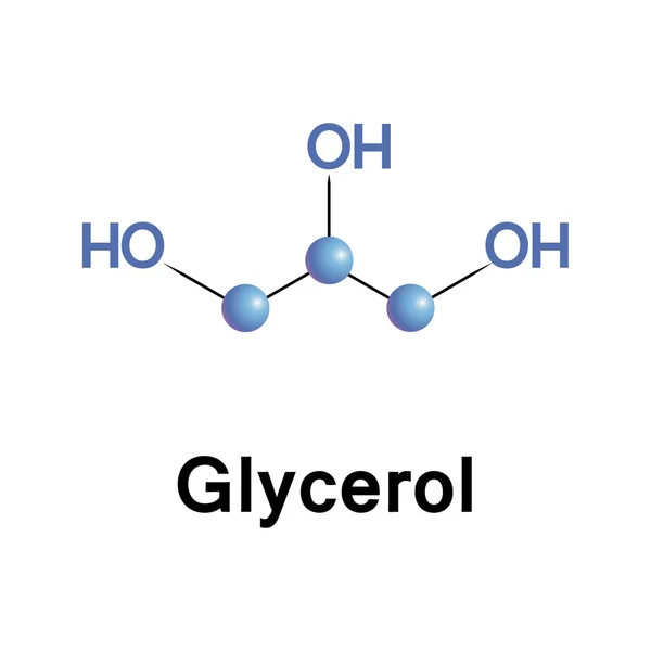 Struktur des Glyzerinmoleküls — Stockvektor
