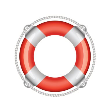 Beyaz çizgili (izole kırmızı lifebuoy)