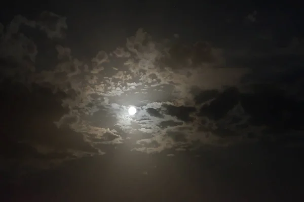 Night Moon Clouds Natural Background — Stock Photo, Image