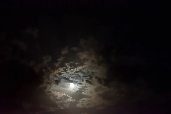 Noc Księżyc Chmury Naturalne Tło — Zdjęcie stockowe