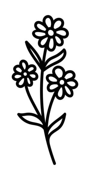 Flores Baixos Sobre Folheto Branco Vector — Vetor de Stock