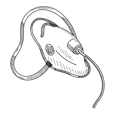 VECTOR 'DA BİR BEYAZ Zemininde ÖKSEL MASKASI