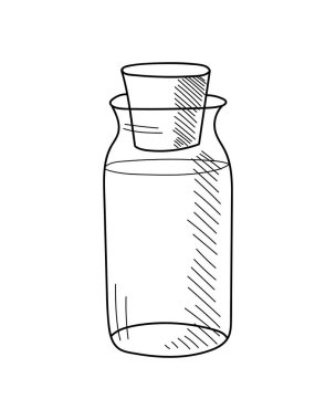 VECTOR 'daki beyaz zeminde tıbbî ilaçla dolu bir şişe.