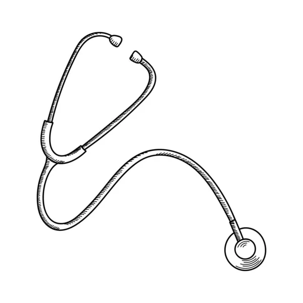 Vector中白色背景下的Hospital Stethoscope — 图库矢量图片