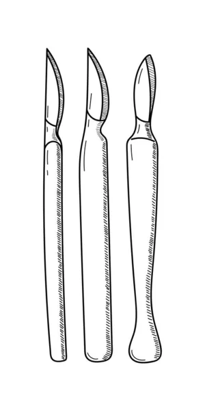ベクトルの白い背景に外科的メスのセット — ストックベクタ