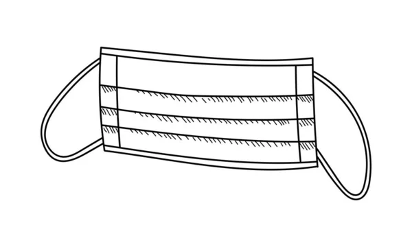 Máscara Cara Médica Estéril Antecedentes Blancos Vector — Vector de stock