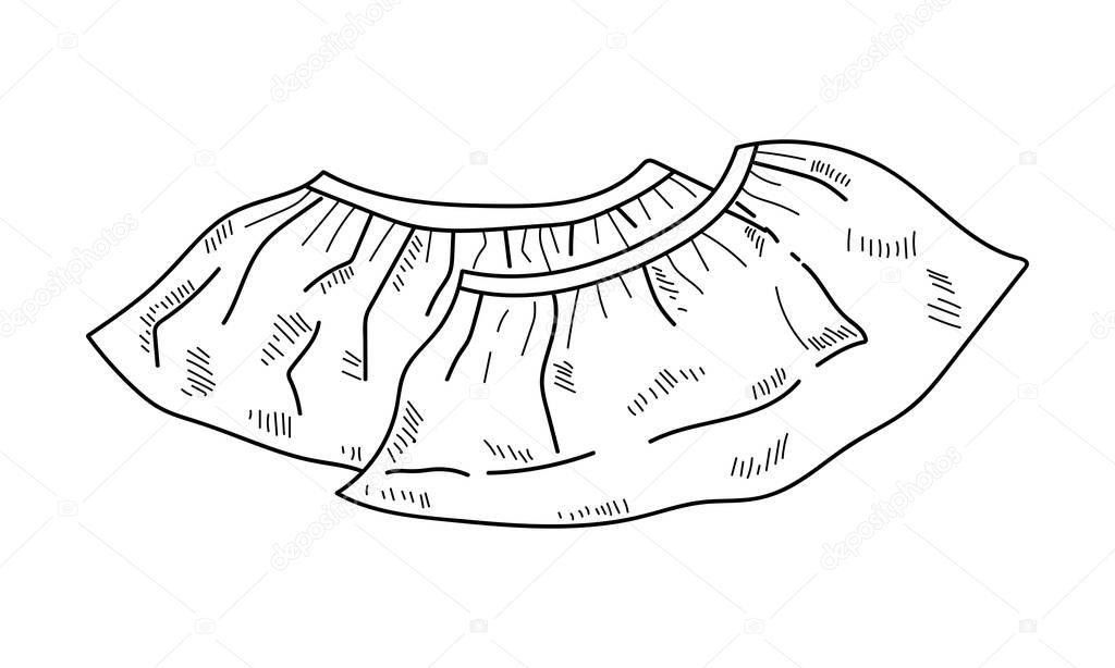 MEDICAL SHOE COVERS ON A WHITE BACKGROUND IN VECTOR