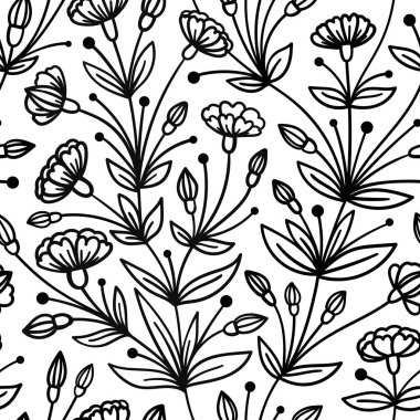 VECTOR 'da siyah renkler giyen kusursuz, bembeyaz bir patern.