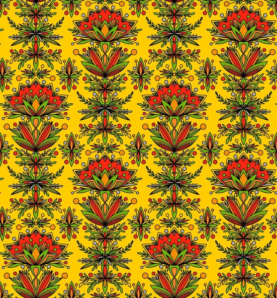 Yellow Pattern Fabulous Red Colors Vector — Image vectorielle