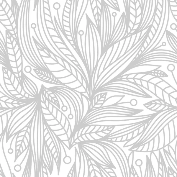 White Seamless Pattern Gray Ornament Vector — Image vectorielle