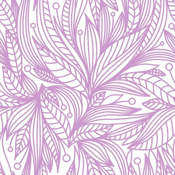 Padrão Branco Seamless Com Ornamento Lilac Vector — Vetor de Stock