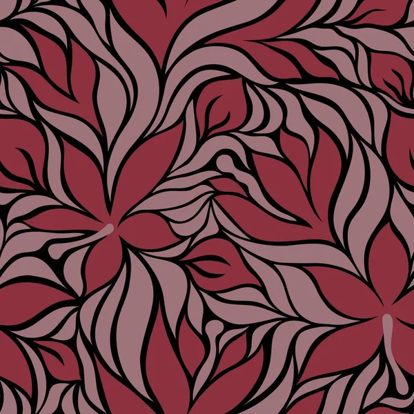 Nahtloses Muster Mit Rosa Blüten Auf Schwarzem Hintergrund Einem Vektor — Stockvektor