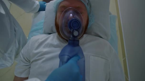 Tilt Shot Paramedics Protective Uniform Giving Bag Valve Mask Ventilation — Video