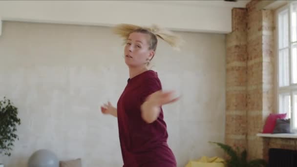 Danseuse Professionnelle Tenue Sport Pratiquant Danse Hip Hop Studio — Video