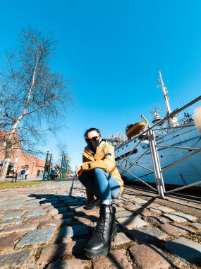 KALININGRAD, RUSSIA - 04 Mayıs 2021 Dünya Okyanusu Müzesi, açık hava sergisi, bir araştırma gemisi Viktor Patsayev