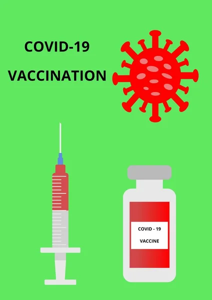 Covid Кольорова Ілюстрація Вакцинації Медичний Шприц Вакциною Проти Коронавірусу Знищує — стокове фото