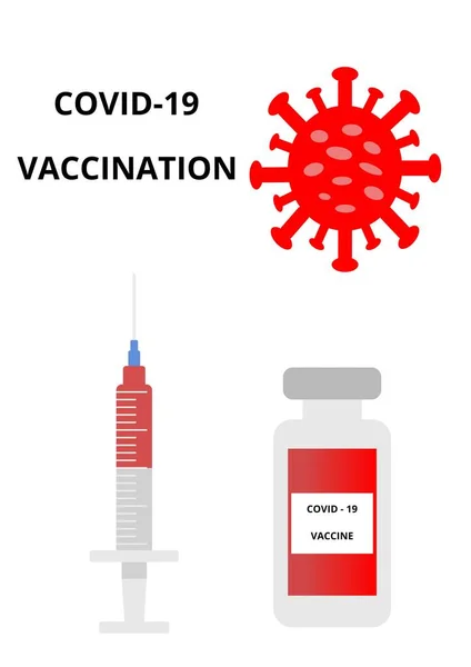 Covid Кольорова Ілюстрація Вакцинації Медичний Шприц Вакциною Проти Коронавірусу Знищує — стокове фото