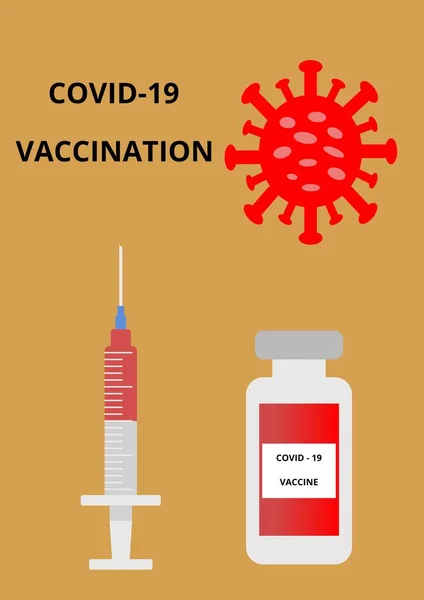 Illustrazione Colori Della Vaccinazione Covid Siringa Medica Con Vaccino Coronavirus — Foto Stock