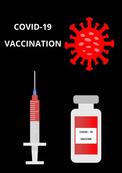 Covid Aşı Rengi Çizimi Coronavirus Aşısı Ile Tıbbi Şırınga Covid — Stok fotoğraf