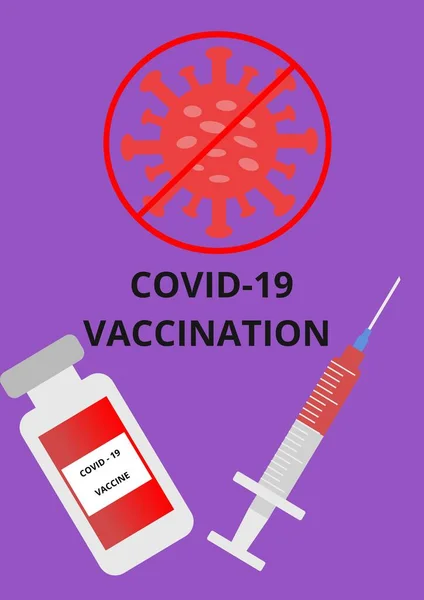 Covid Aşı Rengi Çizimi Coronavirus Aşısı Ile Tıbbi Şırınga Covid — Stok fotoğraf