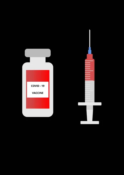 Medizinische Spritze Mit Coronavirus Impfstoff Zerstört Das Covid Virus Konzept — Stockfoto