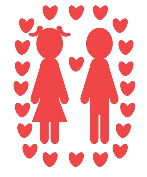 Днем Святого Валентина Иллюстрация Праздничные Открытки Плакат Баннер Пара Влюбленных — стоковое фото