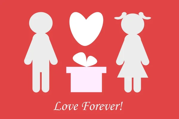 Happy Valentine Day Illustration Holiday Greeting Card Poster Banner Text Imagem De Stock
