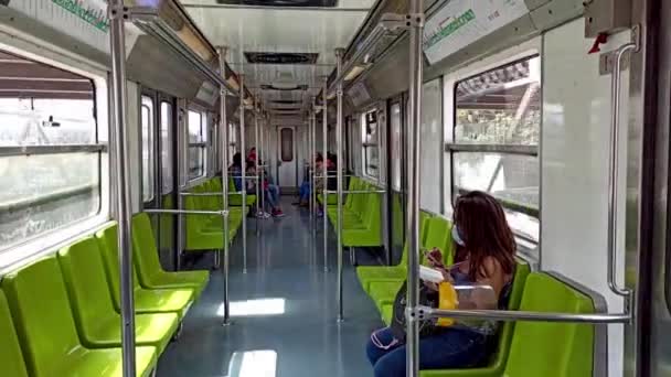 Mexico Mexique Juillet 2020 Personnes Intérieur Métro Mexico Pendant Pandémie — Video