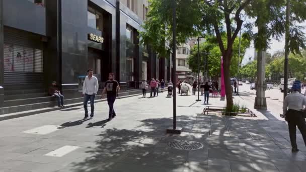 Mexico City Mexico Juli 2020 Mensen Die Door Stad Lopen — Stockvideo