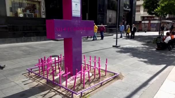 Mexico Stad Mexico Juli 2020 Het Monument Dat Geweld Tegen — Stockvideo