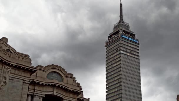 Mexico City Mexico July 2020 Torre Latinoamericana Budova Která Měřítkem — Stock video