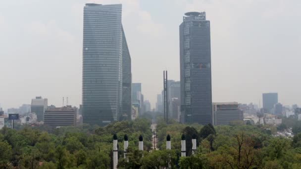 Mexico City Mexiko Juni 2021 Skogen Chapultepec Och Paseo Reforma — Stockvideo