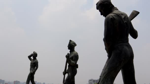 Mexiko Stadt Mexiko Juni 2021 Statuen Der Helden Kinder Zum — Stockvideo