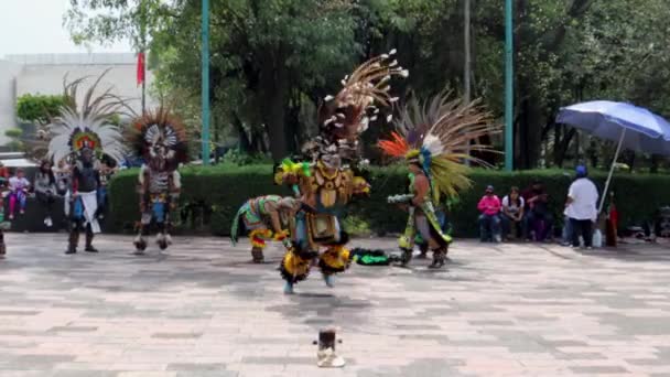 Mexico City Mexico June 2021 Man Represented Mayan Ceremonial Clothing — Stok video