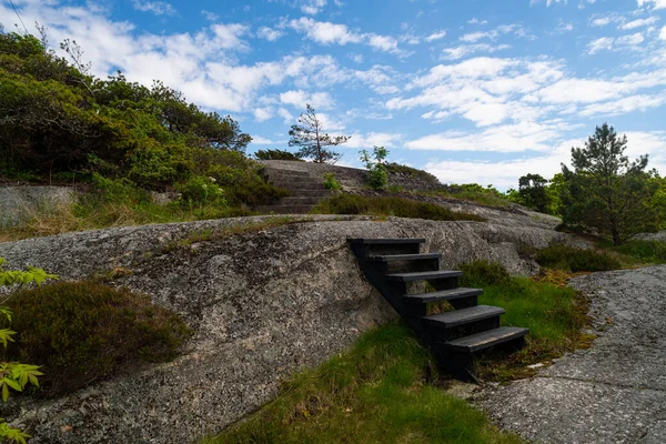 Bela Costa Norway Com Suas Formações Rochosas Água Azul Belo — Fotografia de Stock