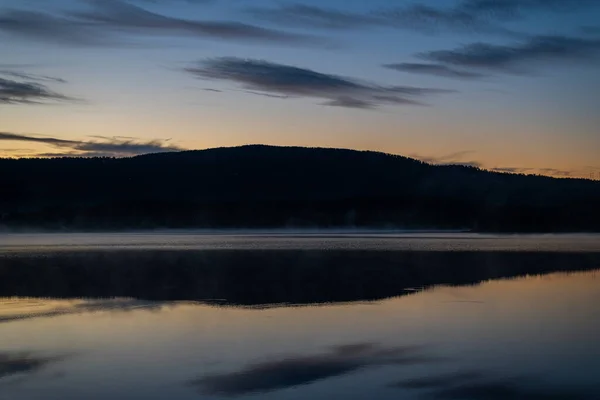 Langzeit Aufnahmen Auf Dem Fluss Lgen Der Nähe Von Larvik — Stockfoto