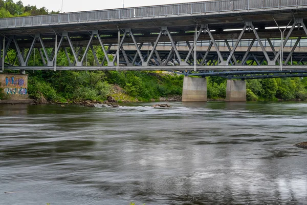 Grabaciones Largo Plazo Río Lgen Cerca Larvik Noruega Donde Los — Foto de Stock