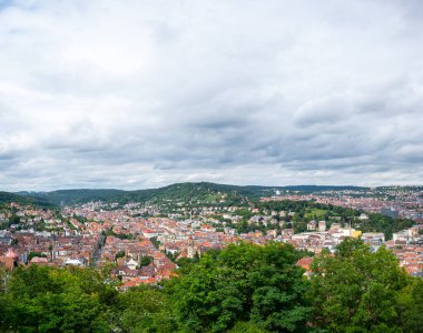 Güney Almanya ve Bergiegen bölgesinde Stuttgart 'ın yüksek çözünürlüklü panoramik görüntüleri