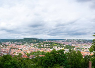 Güney Almanya ve Bergiegen bölgesinde Stuttgart 'ın yüksek çözünürlüklü panoramik görüntüleri