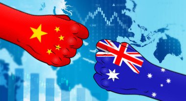 Çin ve Avustralya arasındaki çatışma. Çin-Avustralya ilişkileri. Çin Avustralya 'ya karşı. Çin ve Avustralya arasındaki gergin ilişkiler.