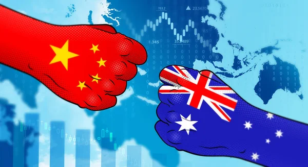 Conflict between China and Australia. ChinaAustralia relations. China versus Australia. Strained relations between China and Australia.
