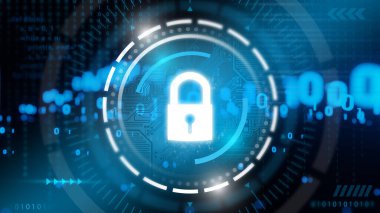 Siber güvenlik ve bilgi ya da ağ koruması. İş ve internet projesi için gelecekteki teknoloji web hizmetleri.